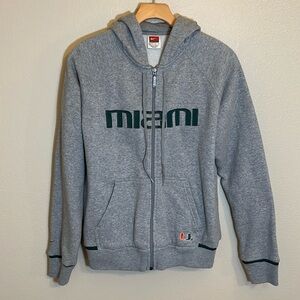 Nike Miami Hurricanes Collegiate Gray Zip Hooded Sweatshirt